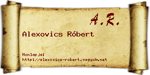 Alexovics Róbert névjegykártya