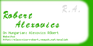 robert alexovics business card