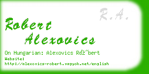 robert alexovics business card